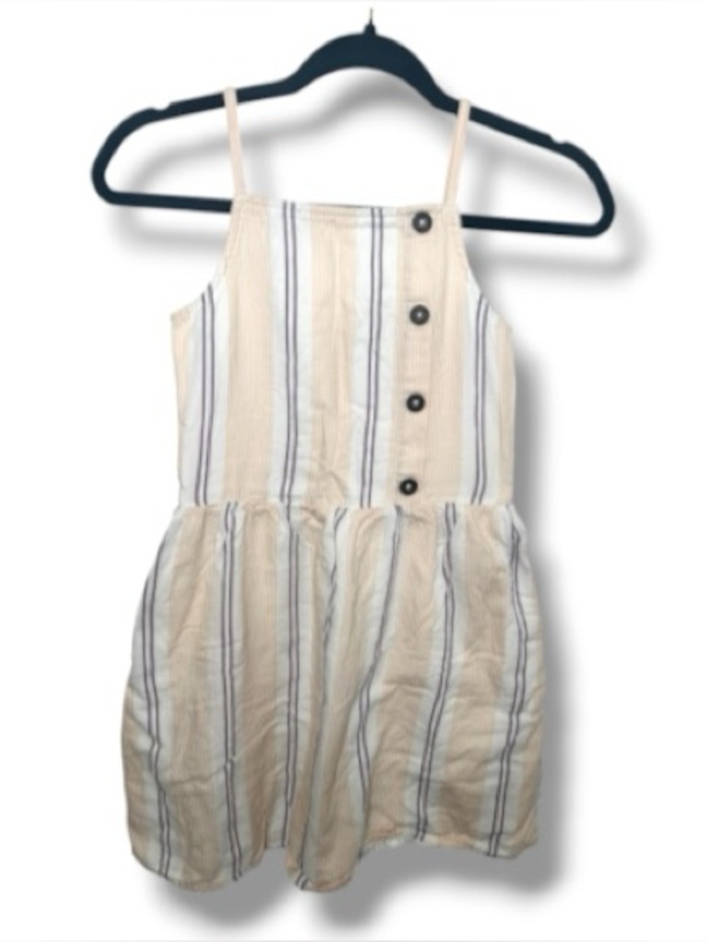 Abercrombie Kids Girls Striped Button Front Sundress Size 12 Neutral Summer Dres